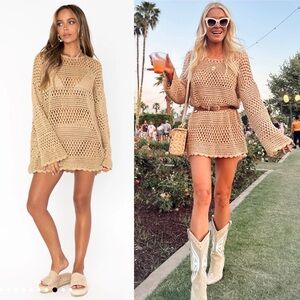 New Show Me Your Mumu Paula Pullover in Latte Crochet